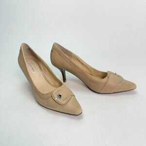 Diana Ferrari tan leather kitten heel pumps